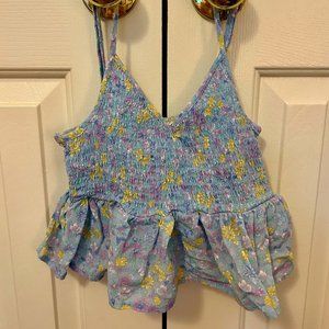 Blue, Floral Top